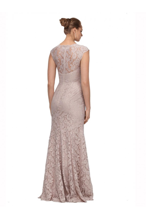 Sweetheart Neckline Cap Sleeves Lace Prom Dress with Twist