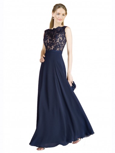 Bateaux Neckline A-Line Lace Prom Dress with Top Nude Layer