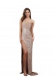 High Slit Scoop Neck Long Sequin Prom Dress