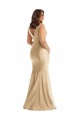 Shirred Shoulder Silky Satin Mermaid Prom Dress