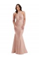 Criss Cross Halter Open Back Silky Satin Mermaid Prom Dress