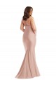 Criss Cross Halter Open Back Silky Satin Mermaid Prom Dress