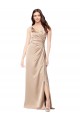 Silky Satin Prom Dress with Draped Surplice Bodice