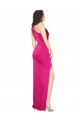 One Shoulder Long Full Length Silky Satin Prom Dress with Front Side Split