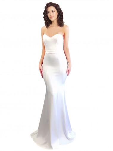 Sweetheart Strapless High Neck Long Crepe Prom Dress