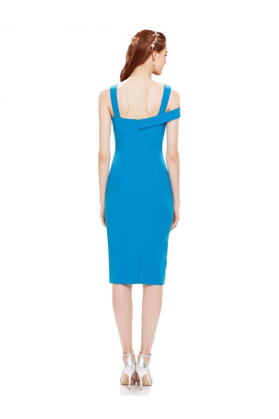 Sleeveless Crepe Cocktail Prom Dress / Homecoming Dress with Keyhole Off The Shoulder Detailing
