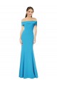 Off the Shoulder Crepe Prom Dress with Fitted Silhouette