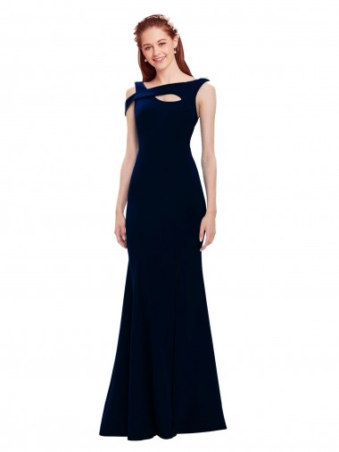Sleeveless Crepe Mermaid Prom Dress with Side Slit