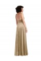 Square Neck Velvet Maxi Prom Dress with Front Slit & Pockets