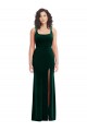 Square Neck Long Velvet Maxi Prom Dress